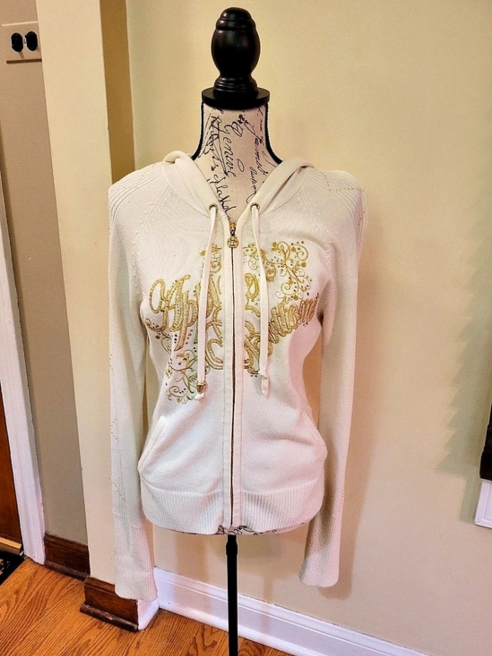 Apple Bottoms Teens Embellished Zip Hoodie White XL/18